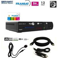 SERVIMAT VIAGGIO Décodeur satellite HD + Carte FRANSAT 4 ans + Déport IR + Cable 12V