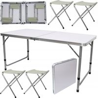 TABLE DE CAMPING, ENSEMBLE DE PIQUE-NIQUE PLIANT AVEC CHAISES