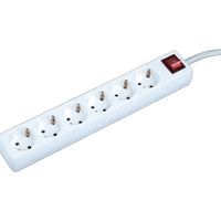 Multi-base 6 prises avec interrupteur blanc 1,5 mt 36,235 Electro DH 8430552065059