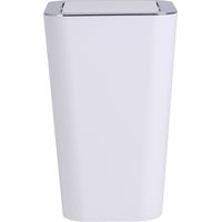 WENKO Schwingdeckeleimer Candy White 2er Set, je 6 Liter, Weiß, Polystyrol weiß, Kunststoff (ABS) chrom
