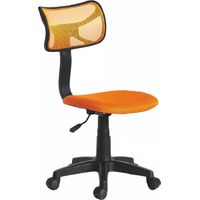 Sedia Girevole 5 Ruote Ufficio Cameretta Scrivania Schienale Ergonomico Arancio