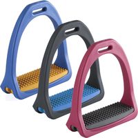 12 cm, rosa: Staffe inglesi in plastica colorata con pedana in gomma
