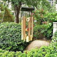 Kupfer-Windspiel-Hängeleuchte für Balkon, Gartendekoration, Metallrohr-Windspiel, Gran 687