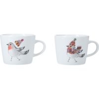 Mikasa Tipperlyhill set de due tazze de caffè espresso Robin de porcellana 90 ml, scatola de regalo de regalo