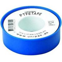Ruban Teflon PTFE 10m x 12mm x 0,075mm – Pour installations eau et air – Plage de température -200°C à +80°C – Pression max 10 bar – Unipak