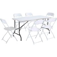 Table 162 cm et 6 chaises pliantes