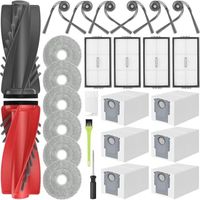 Applicable Saros 10R Kit Accessoires pour Roborock Saros 10R / Saros 20 / Qrevo CurvX/Curv 2 Pro / 10R Pièces de Rechange 2 Brosse Principale 6 Sacs à Poussière 6 Serpillere 4 Filtres 6 Brosse Latéral