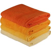 Ensemble de 4 serviettes de bain - 70 x 140 cm - Jaune