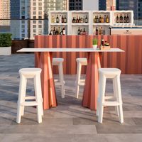 Tabouret de bar carré 74cm design moderne intérieur extérieur Frozen S1-Q - Marron