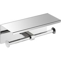 Doppeltes Wand-Toilettenpapierhalter, mit zwei Rollen, Edelstahl 304 Aufbewahrungsständer, WC-Rollenhalter mit Smartphone-Halter, für Badezimmer (Silber)