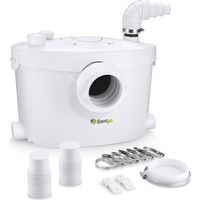 Sanigo Triturator Macerador 400W Bomba de aguas residuales 135L/min con filtro de carbón para inodoros, lavabos y duchas