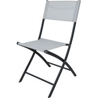 Silla de jardín plegable Modena negra con asiento blanco