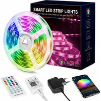 royaluxe -Ruban Led 15m, Led Chambre Multicolore Bande Led 5050 Rgb Lumiere Led, Bandeau Led avec TéLéCommande,Bluetooth App pour ContrôLer la Ruban Led en Synchronisation avec la Musique
