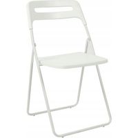 SILLA PLEGABLE DE PLÁSTICO BLANCA PARA SALA DE ESPERA DE OFICINA CON ASA DE OFICINA