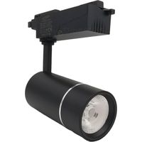 Faretto faro proiettore led per binario monofase 30w orientabile nero luce bianca naturale calda Bianco freddo