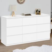 TOMI XXL Arcón 9 cajones 136 cm madera blanco