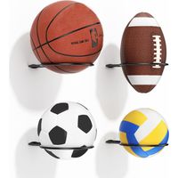 Basketball Holder Wall Mount: Ball Wall Storage Rack for Display, Ball Wall Mount for Basketball, Soccer Ball, Volleyball, Football, Rugby, Ball Holder as Sports Room Decor