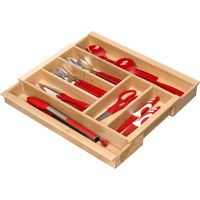 ORGA-BOX III Buche Besteckeinsatz ausziehbar 40 - 60 cm 5 - 7 Fächer für Nobilia ab 2013