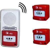 Alarme incendie type 4 radio – 2 déclencheurs manuels – Coffret à pile 9V – Portée 100m – Installation rapide sans câbles – Jod1