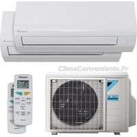 Daikin – Climatiseur réversible Dual Split 9000-12000 BTU – Technologie Inverter – Silencieux 20-21 dB(A) – Connectivité Wi-Fi