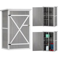 Armario de JardĂn para Exterior para Herramientas con 2 Estantes y Techo Asfáltico 75x56x115 cm Gris