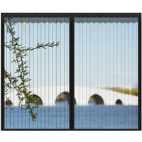 Insektenschutzgitter für Fenster, zuschneidbar, 130 cm - 150 cm, mit Klebestreifen, feinmaschig, ohne Bohren - Schwarz