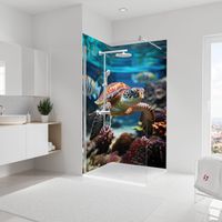 Lot de 2 panneaux muraux 90 x 210 cm, Schulte, Photo Tortue en angle