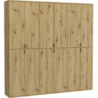 Armario de almacenamiento BODITE – 12 puertas – Roble claro