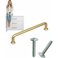 Loft-Möbelgriff 128, gebürstetes Gold, stilvoll, modern, AKS