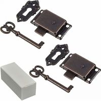 Cerradura antigua para gabinete, 2 unidades, decorativa, con llave, clásica, para muebles de cocina, caja y cajón.