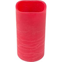 LED Wachs-Stumpenkerze Ø 10cm mit Pustefunktion Adventskerze Weihnachtsdeko - 10x10 cm, rot