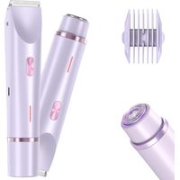 L'Épilateur Bikini Pour Les Femmes,Épilateur Étanche à Double Tête,Rasoirs Électriques 400mAh pour Jambes de Femme - Pour Les Zones Pubiennes Et Intimes, Sous Les Bras, Jambes, Corps, Peau Violet