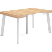 Skraut Home - Mesa Consola extensible, Mesa comedor plegable, 140, Para 6 comensales, Patas de madera, Estilo Moderno, Roble