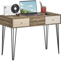 Escritorio Boho-Chic con Cajones Patas Horquilla y Encimera Espaciosa para Oficina Dormitorio Tocador 105x50x75cm