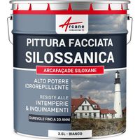 Pittura silossanica per esterni e facciate, ad alto potere idrorepellente - ARCAFAÇADE SILOXANE - 2,5 L (+ o - 15 m² in una mano) Bianco - ARCANE INDUSTRIES