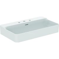 Lavabo CONCA 800x450x165mm blanco con IdealPlus 3 orificios para grifería, con rebosadero IDEAL STANDARD