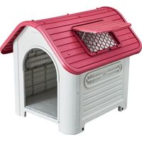 Hundehütte Medium Gardiun Dakota 72x87x75 cm Hergestellt aus Beige/Rotem Harz