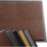 Vounot – Tapis de porte rectangulaire 60x90cm – Antidérapant, lavable, imperméable – Polypropylène et vinyle – Marron-Noir