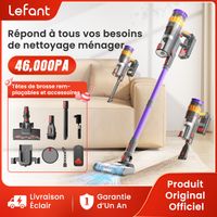 Lefant V1 Aspirateur à Main & Balai Sans Fil 3 en 1, Forte Aspiration 46000 Pa, Jusqu’à 40 min Autonomie, 3 Modes de Vitesse Réglables, Contrôle Écran Tactile, Spécial Poils d’Animaux & Sols Divers