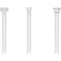 Colonnes et demi-colonnes rondes lisses stucco 180mm sélection N3218: Demi-colonne, Base