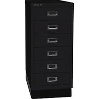 Serie 29 MultiDrawer™ con zócalo DIN A4 6 cajones negro