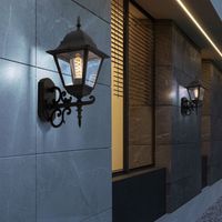 Wandleuchte Aussen Laterne Wandlaterne schwarz Wandlampe Fassadenleuchte, Aluminium Glas klar, 1x LED 11W 1055Lm warmweiß, BxHxT 14,8x40x22,5, 2er Set