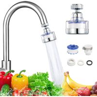 Water Filter Tap 360° Rotating WRA-Certified Hard Water Solution, 6x Long-Life Cartridges (18 Months) Universal UK Fit for Kitchen/Bathroom Stops Limescale