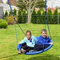 Columpio redondo nido árbol para niños +3 años 100 kg interior exterior Ø100x180 cm azul
