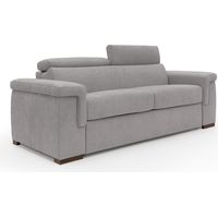 Giunone Schlafsofa mit 18 cm hoher Matratze und verstellbaren Kopfstützen aus wasserfestem Stoff T02 220 cm (mat. 140x297) hellgrau