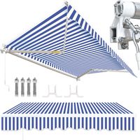 Wolketon Store banne monobloc Toile aluminium Protection solaire durable 250 x 200 cm bleu blanc