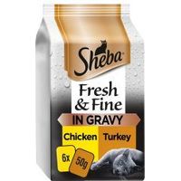 Sheba Fresh & Fine Wet Cat Food Pouches Chicken & Turkey in - 748247
