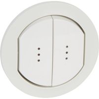 Legrand 067804 White IP44 Céliane Trim for Dual Lighting Switches with Indicator Lights
