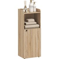 Meuble salle de bain, meuble de rangement étroit 4 niveaux, placard, compartiment ouvert, 40 x 31 x 104 cm, chêne jaune