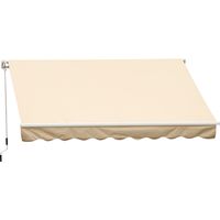 Outsunny – Store banne manuel rétractable 395x245 cm – Manivelle silencieuse – Protection anti-UV – Cadre aluminium robuste – Tissu polyester 280 g/m²